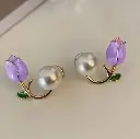 Purple Tulip with Pearl S0016