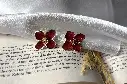 Maroon Floral Stud S0023
