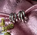 Silver Bold Triple Hoop S0037