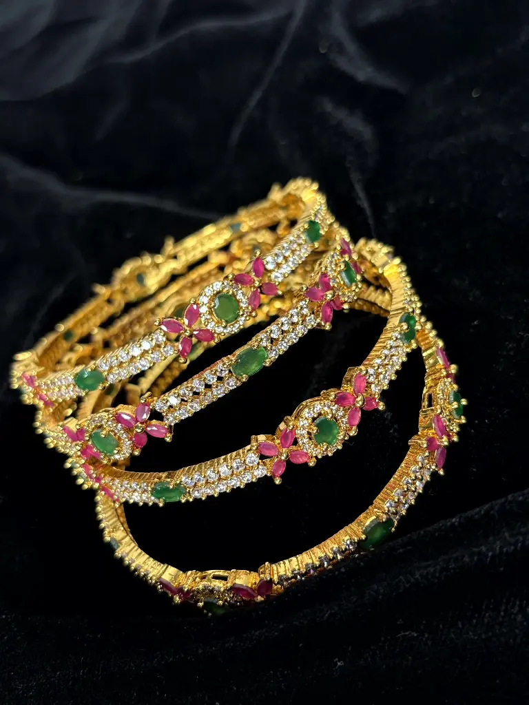Red Flower Stone Bangle B0005