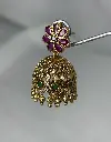 Flower Jhumka With gold bead E0007