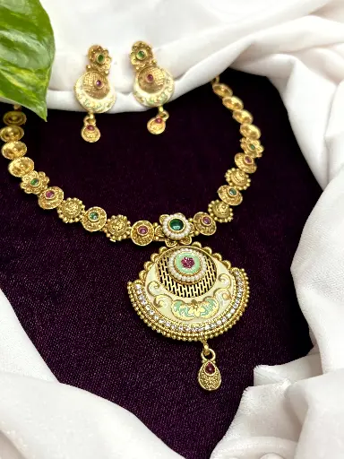 Meenakari Flower Necklace N0028