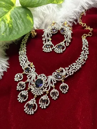 Sapphire Diamond Necklace N0035