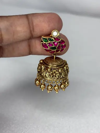  Peacock Motif Jhumka E0009