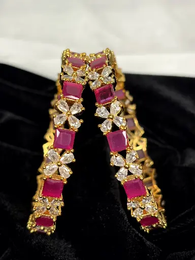Red & White stone Bangle B0015