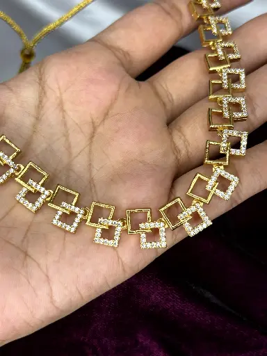 Square Stone Necklace N0049